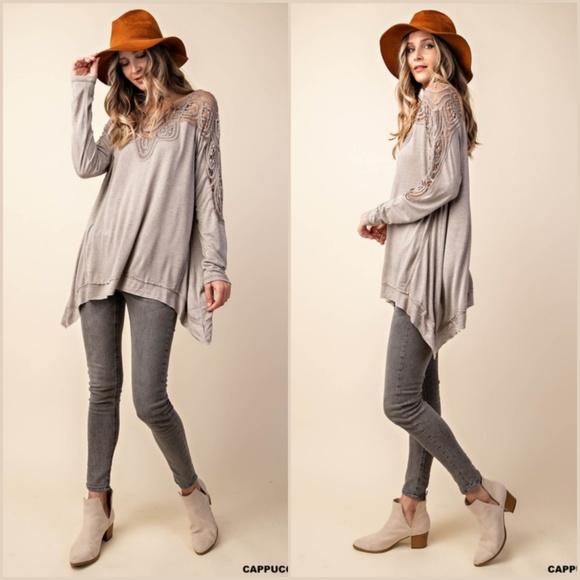 Crochet Jersey Top With Shark Bite Ends - Picture 2 of 5